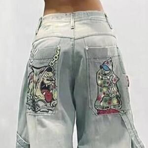 Women Boyfriends Hip Hop 90s Vintage Style Baggy Jeans Loose Denim Pants